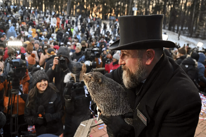 Punxsutawney Phil predicts early spring after waking up to not see his shadow on Groundhog Day